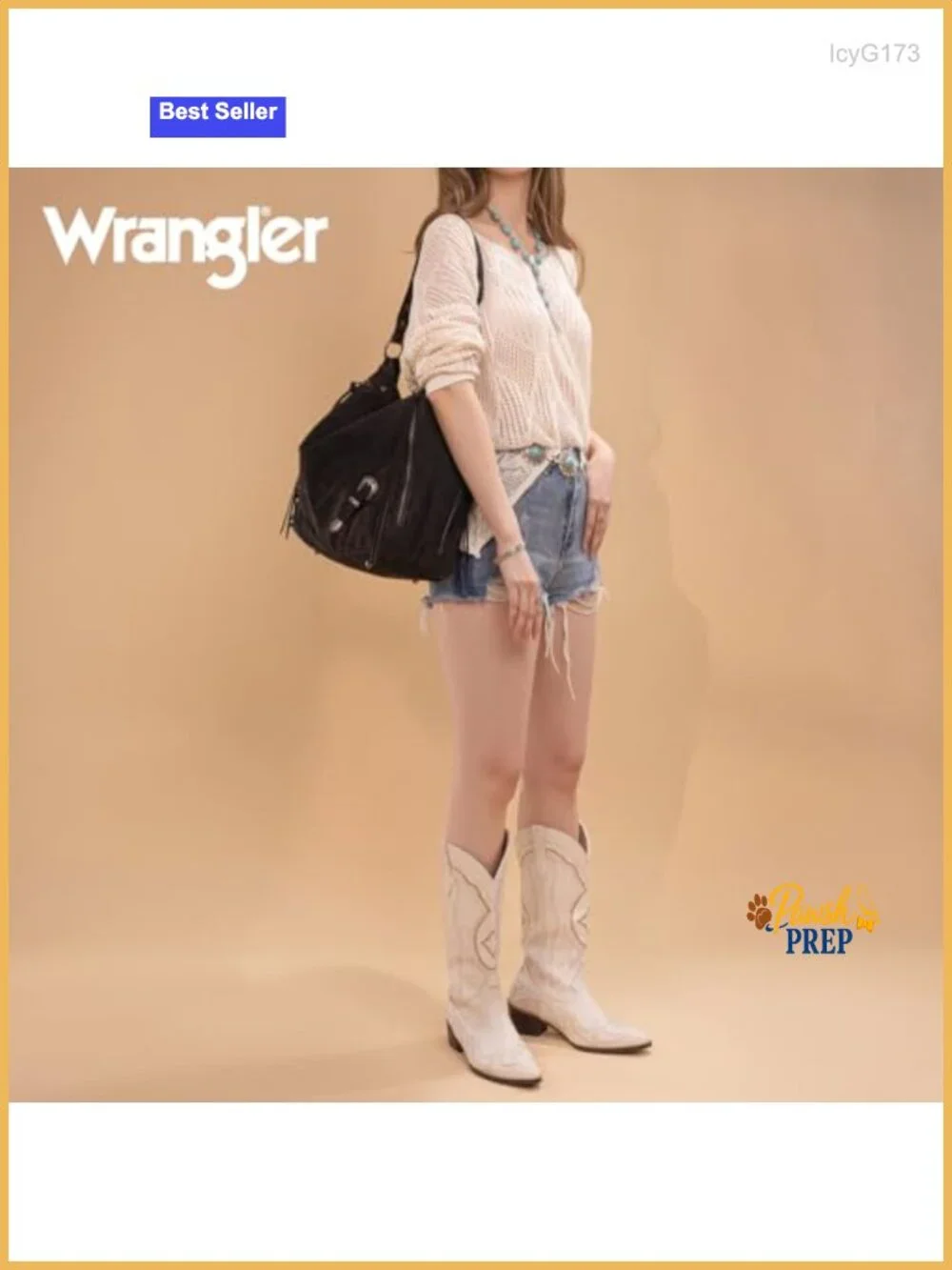 Wrangler Large Hobo Purse Faux Suede Buckle Fringe Zipper Shoulder Bag Women